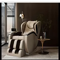 Modern Beige Massage Chair With Comfortable Design And Side Table Plant In Living Room
