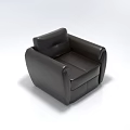 Modern Black Leather Single Sofa With Comfortable Backrest And Smooth Armrest Design 3d model