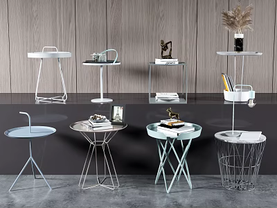 Modern round table coffee table combination 3d model