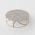 Elegant Modern Coffee Tables With Textured Top And Gold Metal Frame Design