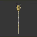3D Rendered Bow Weapon With Gold Turquoise Sleek Design And Ornamental Glowing Accents