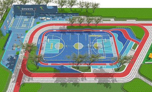 Sports Park Modern Park 3d model