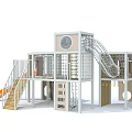 Kindergarten Playground Design With Multi Level Structures Slide And Open Play Areas 3d model
