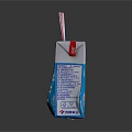 Pure Milk Beverage in Paper Carton with Inserted Straw and Blue White Packaging