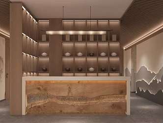 New Chinese Tea Restaurant Teahouse 3d model
