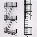 Stairs Roof Ladder Roof Ladder Safety System Safety 3d model