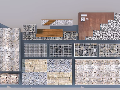 Diverse Feature Wall Design Collection With Stone Textures Wooden Panels And Grid Patterns 3d model