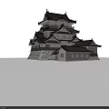 Ancient Architecture With Multi Tiered Structure Traditional Roof And Stone Base