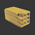 Red Clay Brick with Holes and Textured Surface for Construction Projects 3d model