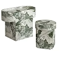 Green And White Marble Tray With Small Pedestals For Decorative Design