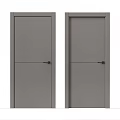 Modern Gray Double Swing Doors With Simple Matte Finish Design