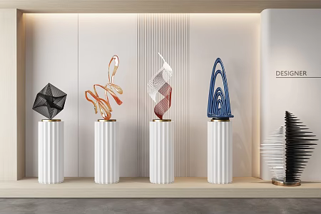 ornaments art installation 3d model