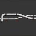 Durable Industrial Metal Support Frame With Brown Brackets And White Pipes