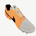 Orange And White Soccer Cleats With Black Logo And Multiple Angles View 3d model