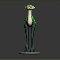 Green Spotted Long Neck Camel Like Animal Model on Beige Pedestal