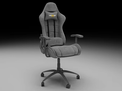 Gray Swivel Gaming Chair With Ergonomic Design Comfortable Cushion And Adjustable Armrests 3d model