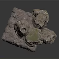 Layered Rock Formation Decorative Structure With Green Platform And Small Trees