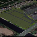 Large Scale Garden Landscape With Well Planned Layout Green Lawns Tree Lined Paths And Surrounding Farmland
