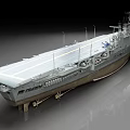 Large Gray Military Aircraft Carrier With Extended Flight Deck And Superstructure 3d model