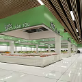 Supermarket Fresh Food with Fresh Meat Counters and Vegetable Stalls in Bright Clean Organized Space