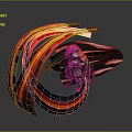 Dynamic Armored Character And Tiger With Red Black Flowing Energy Streaks
