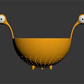 Cute Yellow Kitchenware Set With Colander Body Googly Eyes And Small Legs