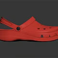 Red Clog Shoes Featuring Holes Straps And Comfortable Sole For Casual Everyday Wear