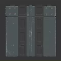 Black Industrial Server Rack Cabinet With Stacked Layers And Ventilation Grilles