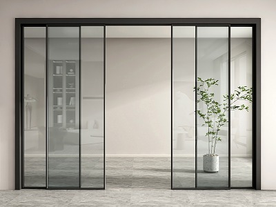 Modern sliding door electric door induction door 3d model