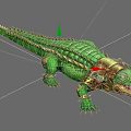 Three Shading Two Crocodile Boss Monster Realistic Reptile Game Wind Hand-painted Wind 3d model
