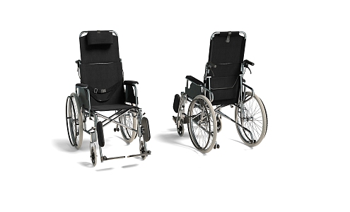 Hospital High Backrest Wheelchair 3d model