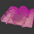 Ancient Architecture Model With Pyramid Top Intricate Geometric Patterns And Layered Structure 3d model