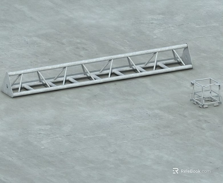 Swing Door Steel Frame Structure With Metal Grid Accessories 3d model