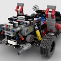Intricate Building Blocks Racing Car Structure With Mechanical Details And Functional Wheels
