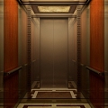 elevator car elevator interior elevator interior design metal wood grain stone elevator 3d model