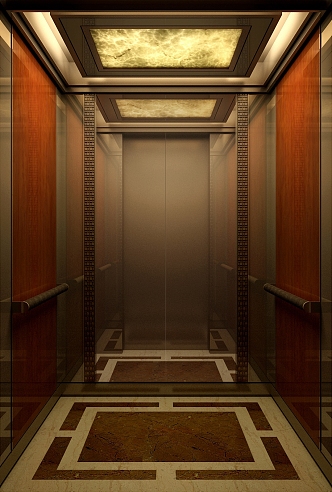 elevator car elevator interior elevator interior design metal wood grain stone elevator 3d model