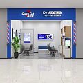 Modern Bright Quick Cut Barber Shop Interior And Storefront Design For Convenient Affordable Haircut Services