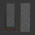 Modern Full Length Mirrors With Diamond Pattern On Wooden And Metal Stands
