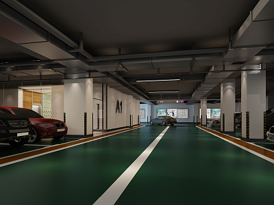 Modern Parking Underground Garage 3d model