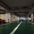 Modern Parking Underground Garage 3d model