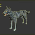 Realistic 3D Reptile Model With Gray Skin Open Mouth Standing On Black Background