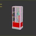 White And Red Storage Cabinet With Multiple Drawers Red Handle And Reflective Base