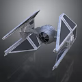 Futuristic TIE Starfighter 3D Model With Detailed Wings And Engine Design