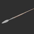 Traditional Weapon With Long Wooden Shaft And Metal Spearhead Design