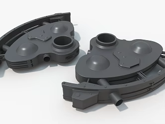 Workpiece Machinery Hard Surface Machinery Cypunk Column Hard Surface High-tech Industrial Parts 3d model