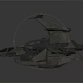Sci Fi Fighter Spaceship With Gray Armor Green Cockpit And Streamlined Design 3d model