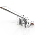 Industrial Conveyor Belt System With Heavy Duty Support Frames And Transport Mechanism Structure
