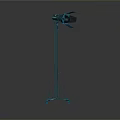 Black Floor Standing Lighting Fixture With Tripod Base For Studio Use 3d model