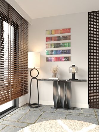 Modern Entrance Cabinet Side Cabinet Entrance Floor Lamp 3d model