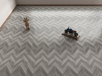 Reinforced fishbone wood floor gray wood floor 3d model